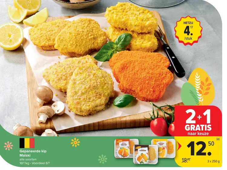 Promotie: Gepaneerde kip Maïski
