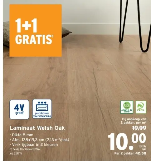 Promotie: Laminaat Welsh Oak