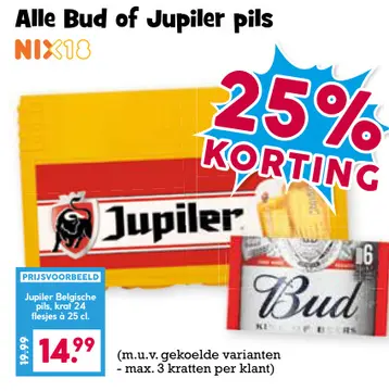 Aanbieding: Alle Bud of Jupiler pils