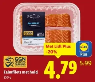 Aanbieding: Zalmfilets met huid