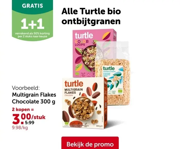 Promotie: Turtle bio ontbijtgranen
