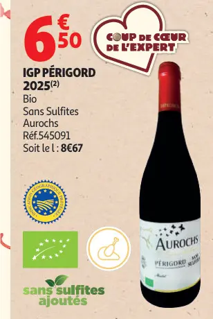 Offre: IGP Périgord Aurochs