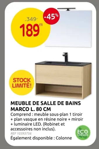 Offre: Meuble de salle de bains marco l. 80 cm