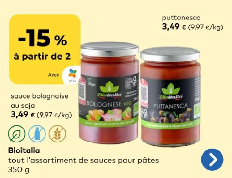 Offre: sauce bolognaise au soja