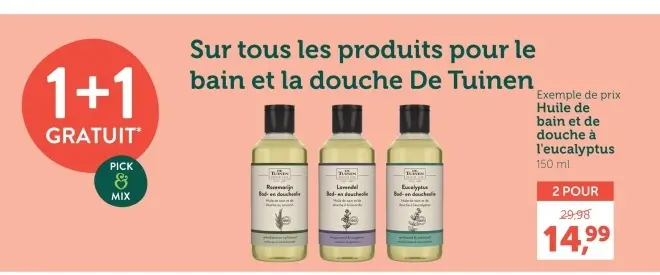 Offre: Huile de bain et de douche à l'eucalyptus