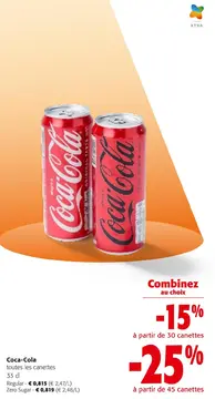 Offre: Coca-Cola toutes les canettes