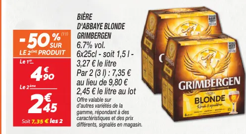 Offre: Bière d'abbaye blonde