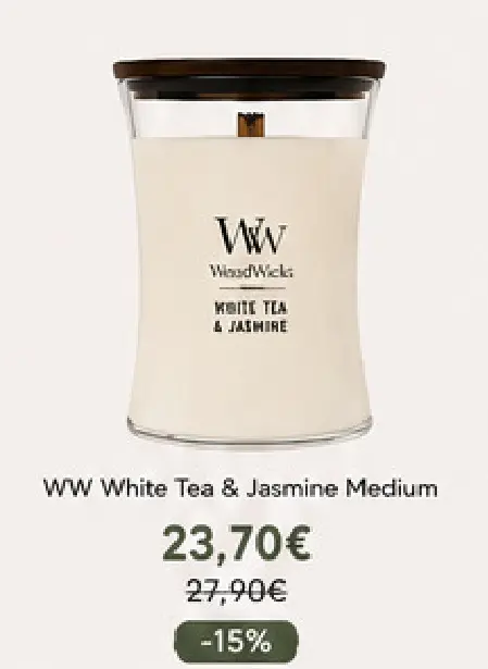 Offre: White Ta & Jasmine Medium kaars