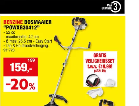 Promotie: Powerplus POWXG30412 2-in-1 benzine bosmaaier/trimmer 52cc
