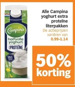 Aanbieding: yoghurt extra proteïne literpakken