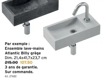 Offre: Ensemble lave-mains Atlantic Billy grège