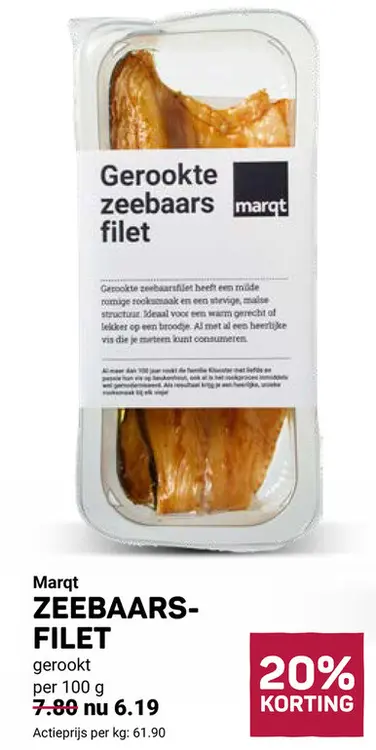 Aanbieding: Gerookte zeebaars filet