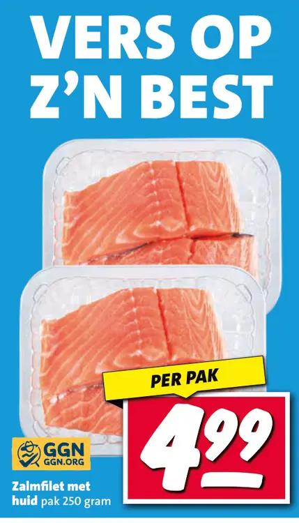 Aanbieding: Zalmfilet met huid