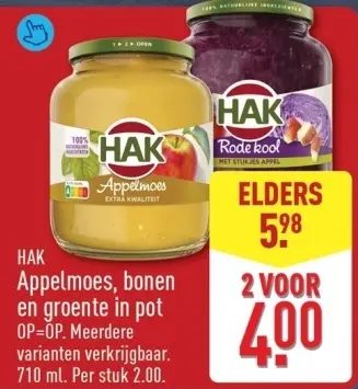 Aanbieding: Appelmoes, bonen en groente in pot