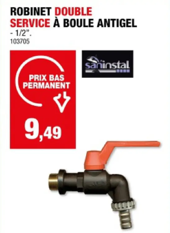 Offre: Robinet double service à boule antigel
