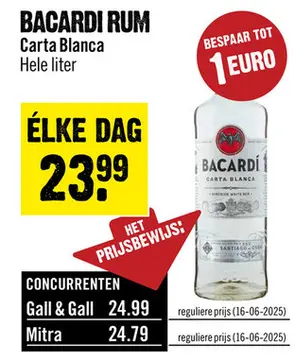Aanbieding: Bacardi Carta Blanca 100 cl