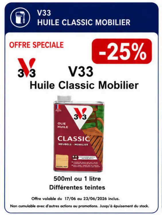 Offre: Huile Classic Mobilier