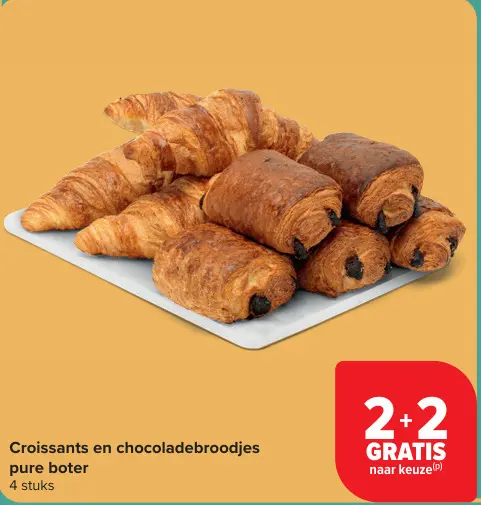 Promotie: Croissants en chocoladebroodjes pure boter