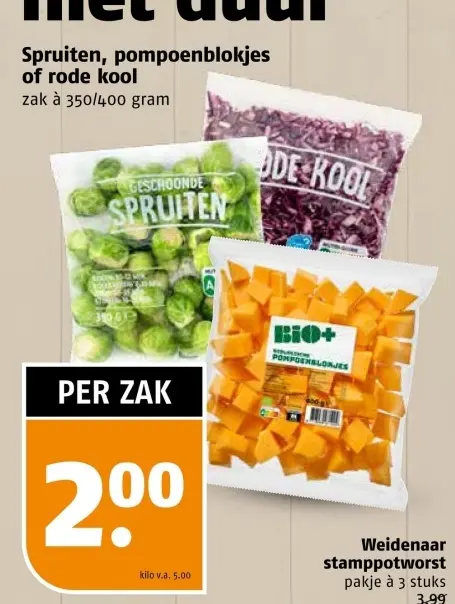 Aanbieding: Spruiten, pompoenblokjes of rode kool