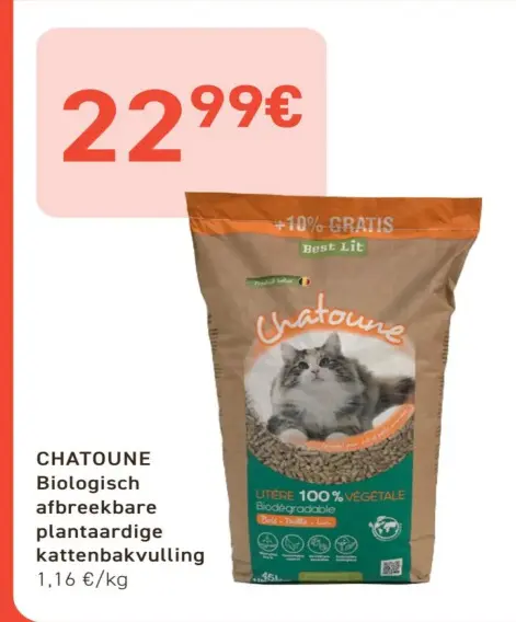 Promotie: Biologisch afbreekbare plantaardige kattenbak