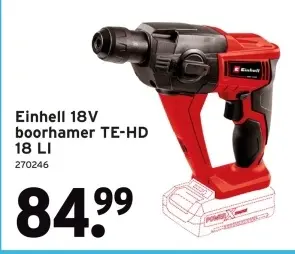 Aanbieding: Einhell 18V boorhamer TE-HD 18 LI