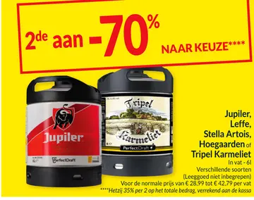 Aanbieding: Jupiler, Leffe, Stella Artois, Hoegaarden of  Tripel Karmeliet