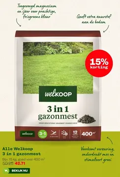 Aanbieding: Alle Welkoop 3 in 1 gazonmest
