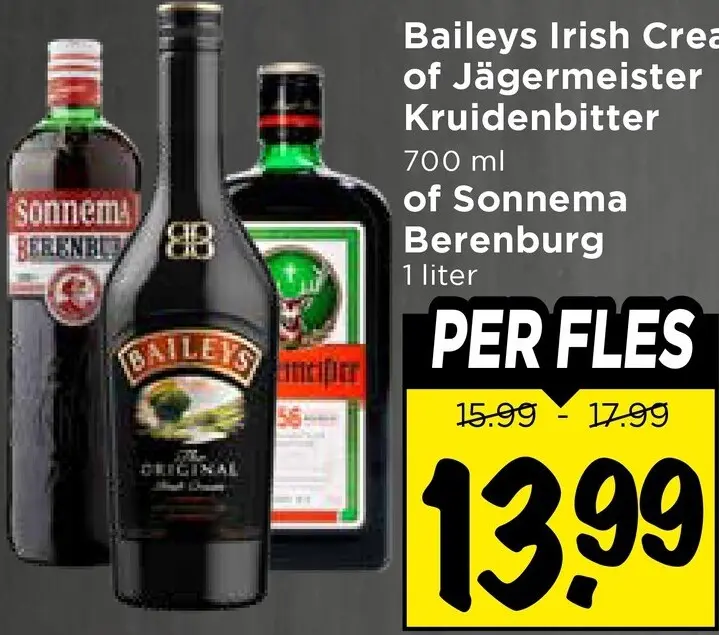 Aanbieding: Irish Cream of Jägermeister Kruidenbitter of Berenburg
