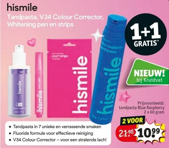 Aanbieding: Tandpasta, V34 Colour Corrector, Whitening pen en strips