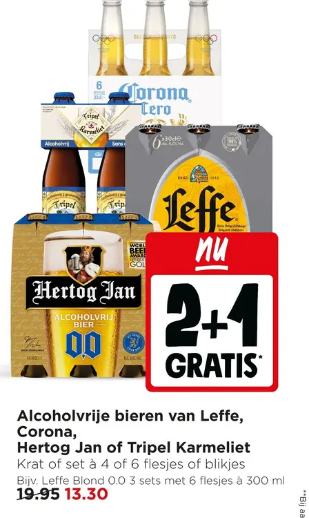 Aanbieding: Alcoholvrije bieren van Leffe, Corona, Hertog Jan of Tripel Karmeliet