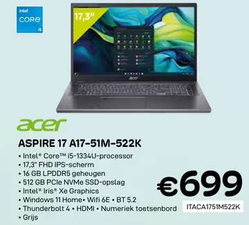 Aanbieding: Aspire 17 a17-51m-522k