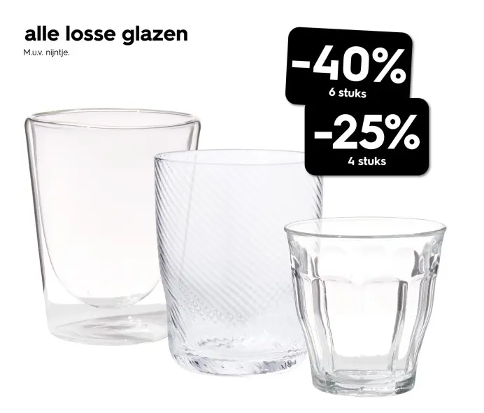 Aanbieding: Alle losse glazen