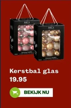 Aanbieding: Kerstbal glas