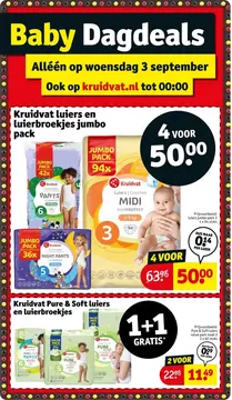Aanbieding: Kruidvat luiers en luierbroekjes jumbo pack
