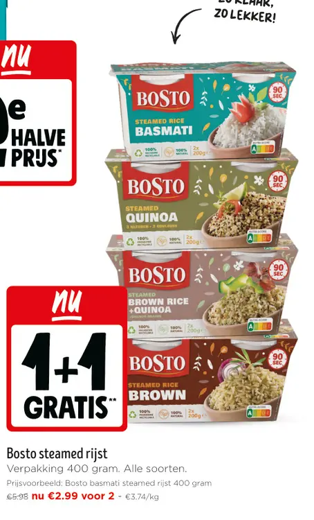 Promotie: Steamed rijst