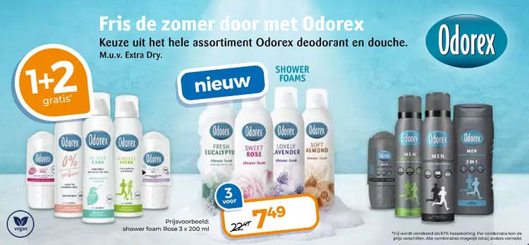 Aanbieding: Het hele assortiment deodorant en douche van Odorex