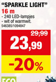 Aanbieding: Sparklelight LED verlichting 16m warm wit