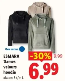 Aanbieding: Dames velours hoodie