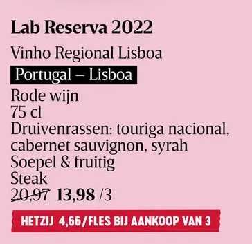 Aanbieding: Lab Reserva