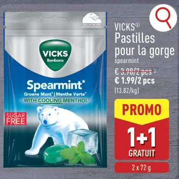 Offre: Pastilles pour la gorge spearmint