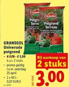 Promotie: Universele potgrond