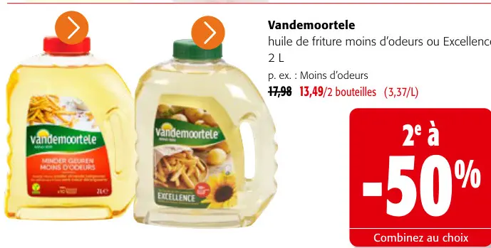 Offre: Huile de friture moins d’odeurs ou Excellence