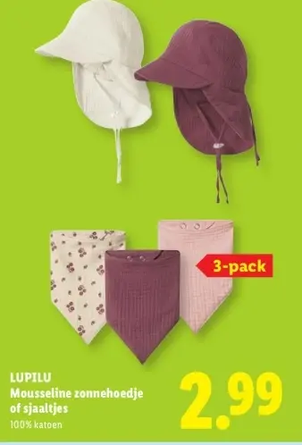Aanbieding: Mousseline zonnehoedje of sjaaltjes