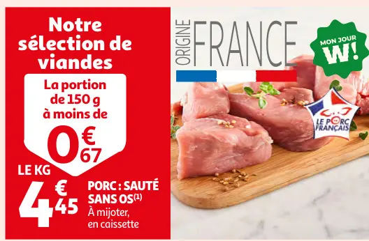Offre: Porc: sauté sans os