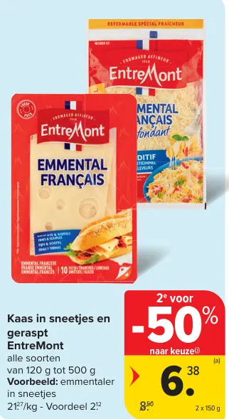 Promotie: Kaas in sneetjes en geraspt