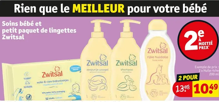 Offre: Soins bébé et petit paquet de lingettes