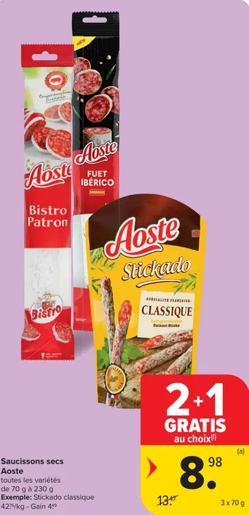 Offre: Saucissons secs