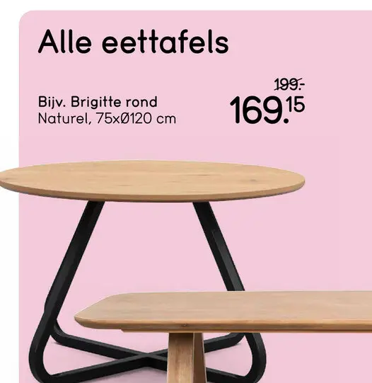 Aanbieding: Tafel Brigitte rond