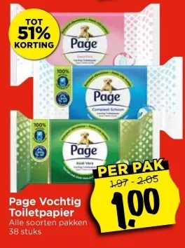 Aanbieding: Page Vochtig Toiletpapier