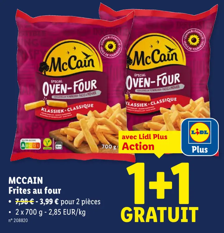 Offre: Frites au four